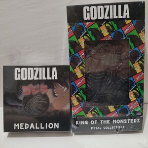 Godzilla King Of The Monsters Limited Edition Medallion & Statue Figurines Set